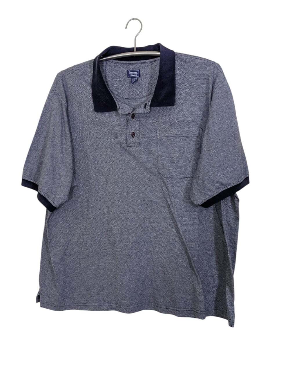 Denver Hayes Polo Shirt Mens 3XL Blue Short Sleeve Casual Cotton Blend Pocket
